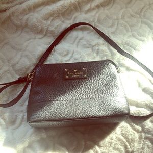 A black leather purse